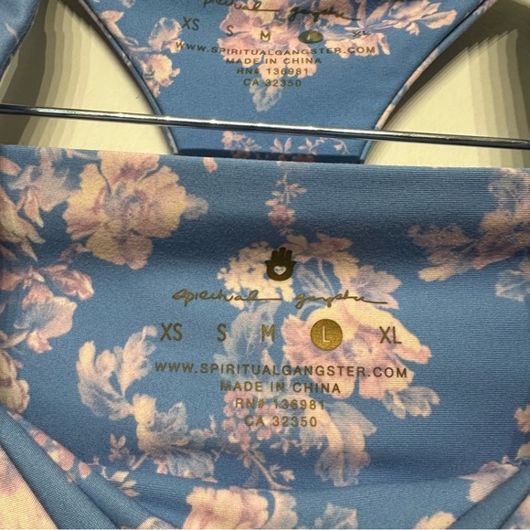 Spiritual Gangster Jacaranda Print Sports Bra Legging Athletic Set - Picture 6 of 9
